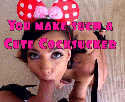 I Am A Sissy Cocksucker - Brunette Mouse Ears Sissy Cocksucker - Porn With Text