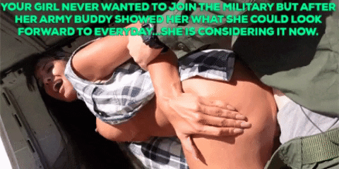 Sexy Military Girl Porn Captions - Animated GIF - Porn With Text