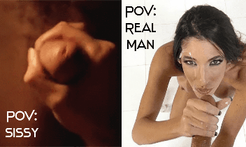Realistic Porn Captions - POV: Sissy vs. Real Man - Porn With Text
