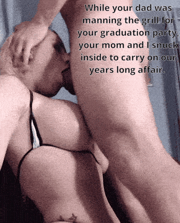 Mom Chit Dad Porn - Fucking your friend's mom's cheating face for graduation - Porn With Text