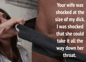 First Big Cock Shock Gif - Your cheating wife sees my massive cock for the first time - Porn With Text