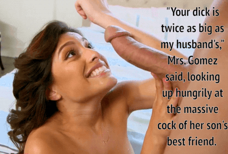 Friend's cheating mom gets ready to suck my big dick - Porn With Text