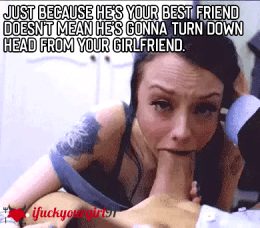 Cheating Girlfriend Blowjob caption
