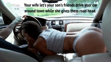 Cheating wife gives road head to her son's friend