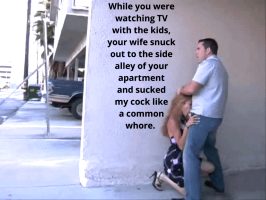 Cheating wife sucks dick in the street