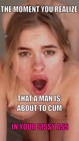 Man is about to cum in sissy ass – sissy caption