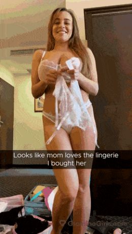 Mom likes her new lingerie