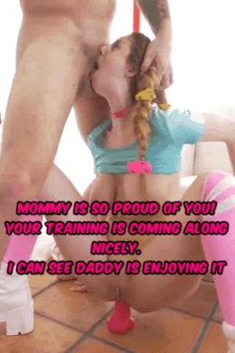 My daughter is becoming a good slut, like me