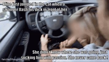 Pretty teen sucking a stranger in a car