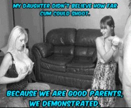 Shooting cum over my wife to prove a point to my daughter